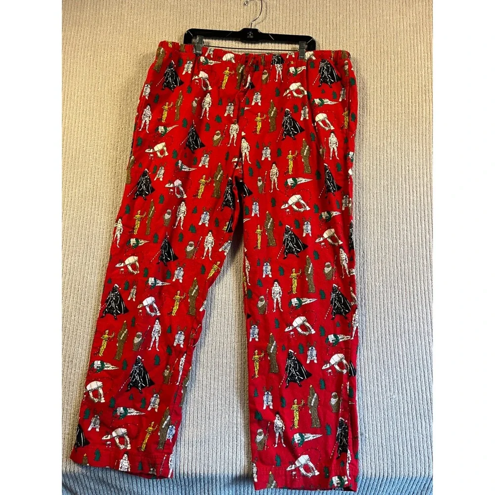Hanna Andersson Star Wars Christmas Flannel Pajama Pants Adult XXL Red Lounge